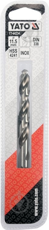 Свердло по металу YATO Premium HSS 4241 11,5 мм 1 шт. YT-44234 - фото 3 Свердло по металу YATO Premium HSS 4241 11,5 мм 1 шт. YT-44234 - фото 3