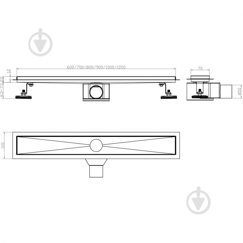 Душовий трап Helmken 800x70 мм 37206802 - фото 7