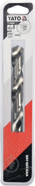Сверло по металлу YATO Premium HSS 4241 20 мм 1 шт. YT-44240 - фото 3 Сверло по металлу YATO Premium HSS 4241 20 мм 1 шт. YT-44240 - фото 3