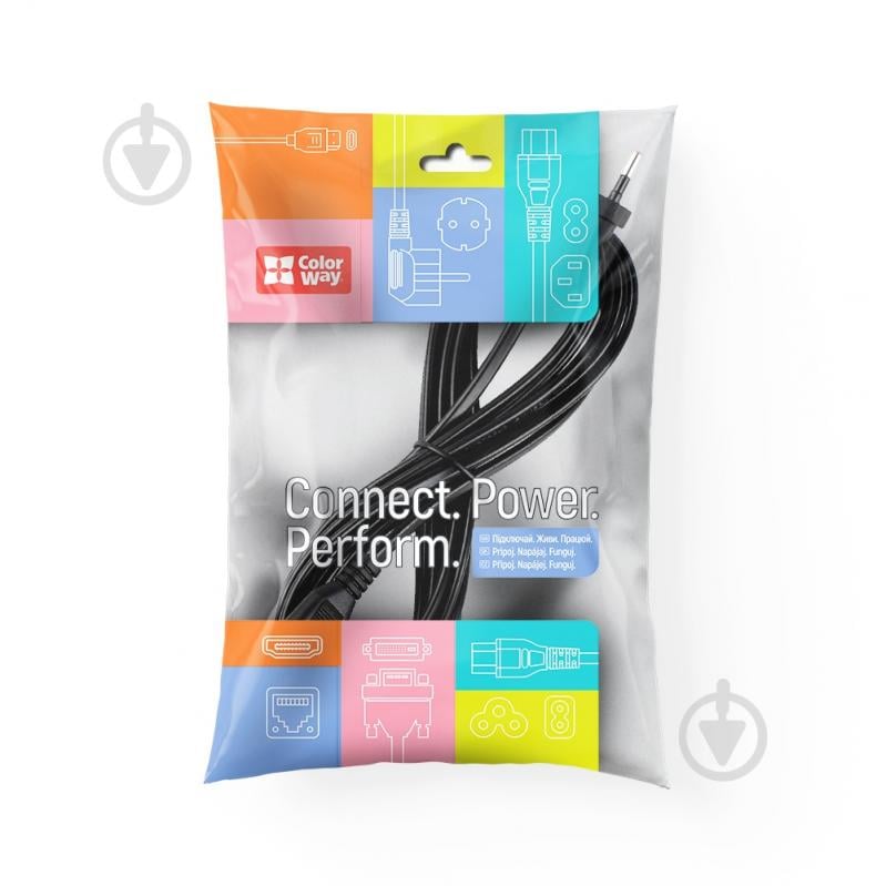 Кабель питания ColorWay 3 м black (CW-CBP086-BK) - фото 1 Кабель питания ColorWay 3 м black (CW-CBP086-BK) - фото 1