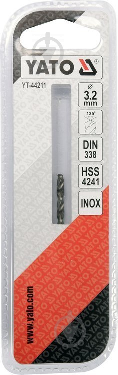 Свердло по металу YATO Premium HSS 4241 3.2 мм 1 шт. YT-44211 - фото 3