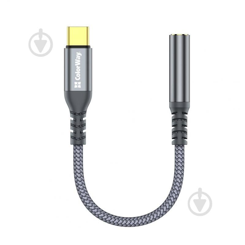 Адаптер для наушников ColorWay 0,14 м grey (CW-AD-CJ) - фото 2