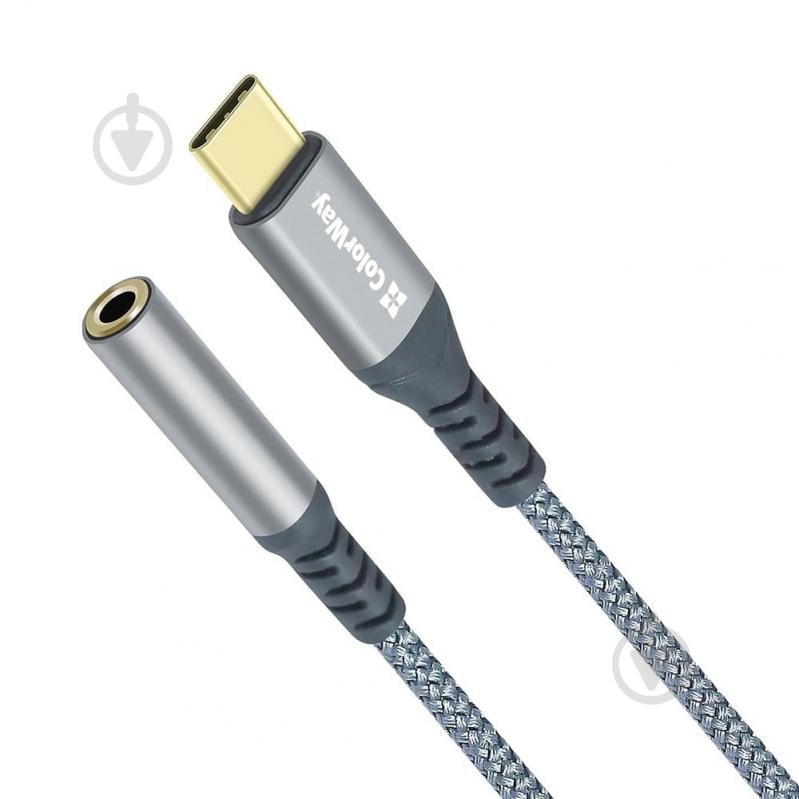 Адаптер для наушников ColorWay 0,14 м grey (CW-AD-CJ) - фото 5