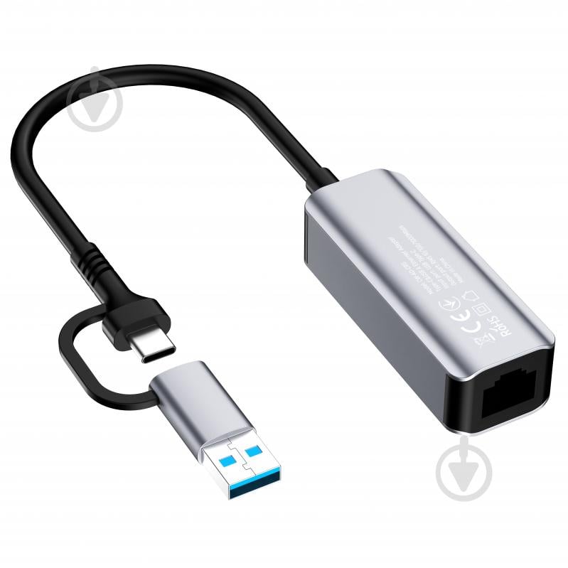 USB-адаптер ColorWay USB-A/USB-С 3.0 - RJ45 Gigabit Ethernet (CW-AD-CRG) - фото 4