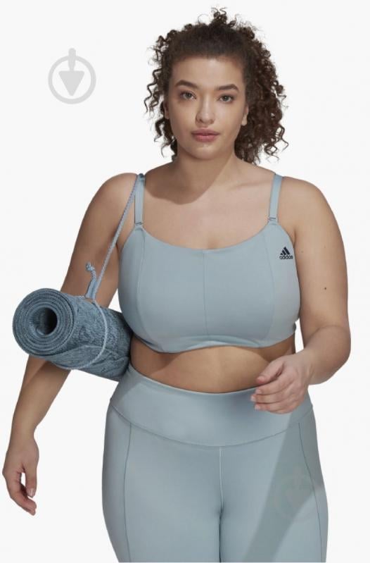 Бра Adidas Yoga Studio Light-Support Bra HF5069 р.1X голубой - фото 1