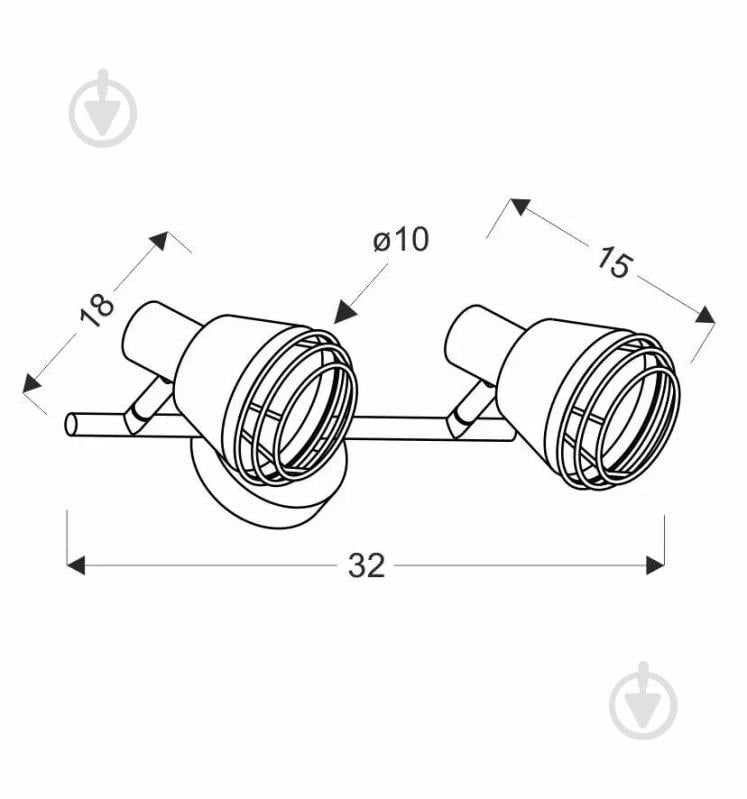 Спот Candellux Neria 2x40 Вт E14 чорний/мідь 92-81780 - фото 2