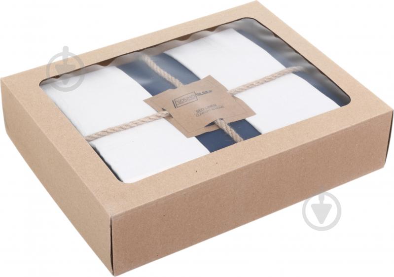 Комплект постельного белья 2.0 Doble Dark Blue Milk синий с белым SoundSleep - фото 6 Комплект постельного белья 2.0 Doble Dark Blue Milk синий с белым SoundSleep - фото 6