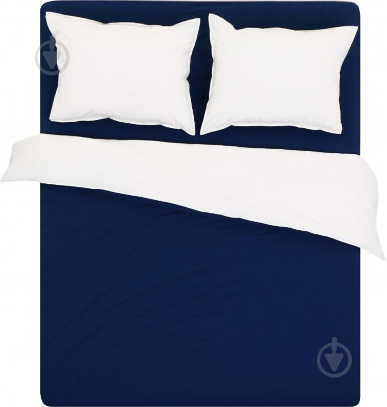 Комплект постельного белья 2.0 Doble Dark Blue Milk синий с белым SoundSleep - фото 1 Комплект постельного белья 2.0 Doble Dark Blue Milk синий с белым SoundSleep - фото 1