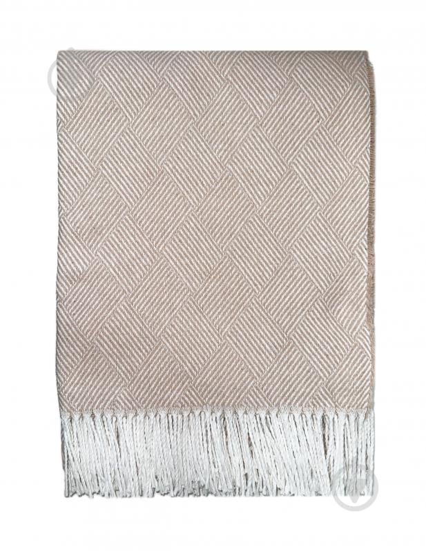 Плед Валенсія 200x220 см бежево-білий Vladi - фото 1