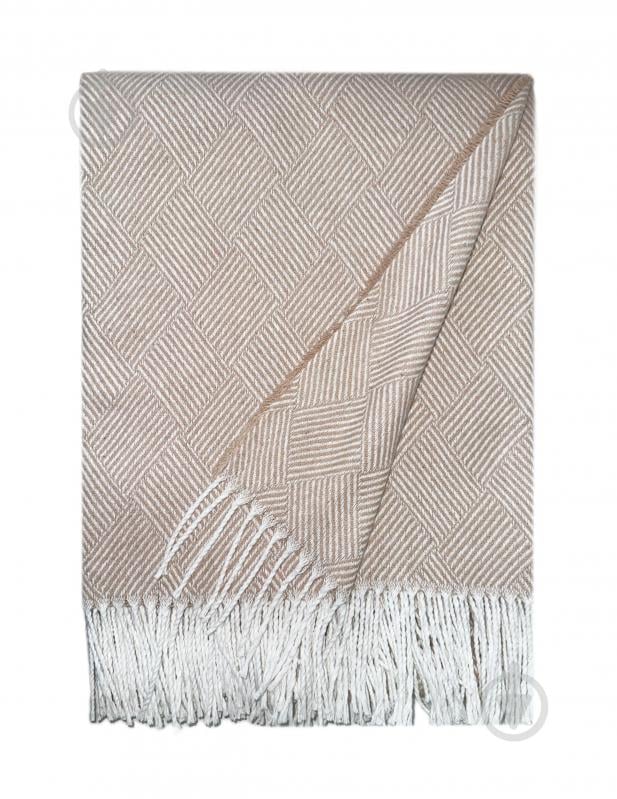 Плед Валенсія 200x220 см бежево-білий Vladi - фото 2