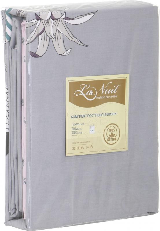 Комплект постельного белья Pineapple 2 серый с рисунком La Nuit - фото 6