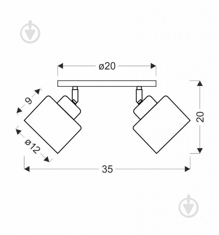 Спот Candellux Wama 2x40 Вт E27 черный/хром 98-00439 - фото 2