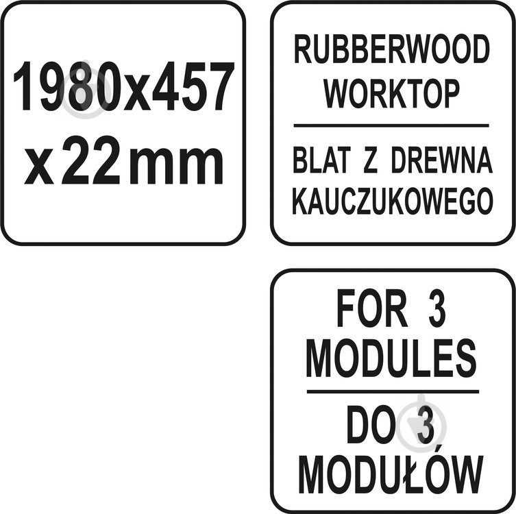 Стільниця на 3 модулі YATO YT-08939 - фото 3