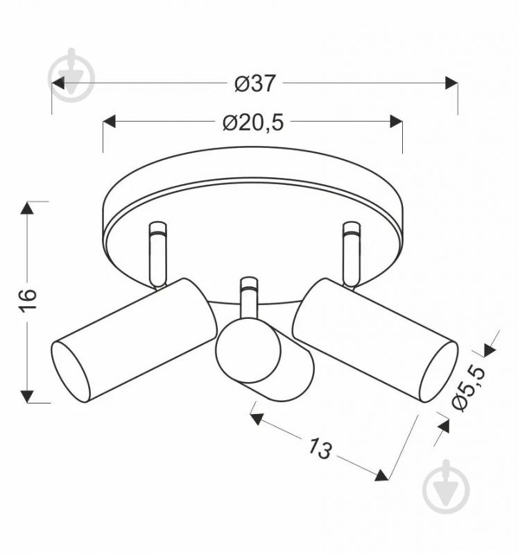 Спот Candellux Colly 3x15 Вт GU10 белый 98-01627 - фото 2