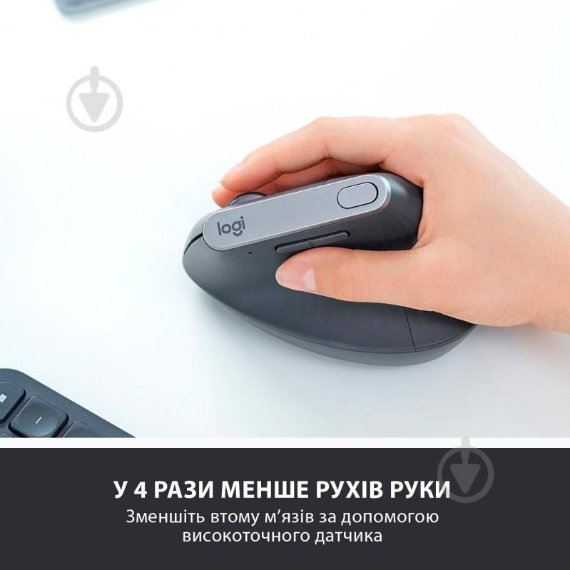 Мышь Logitech MX Vertical Advanced Ergonomic Mouse graphite (910-005448) - фото 5