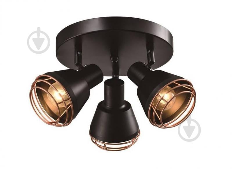 Спот Candellux Neria 3x40 Вт E14 черный/медь 98-83111 - фото 1