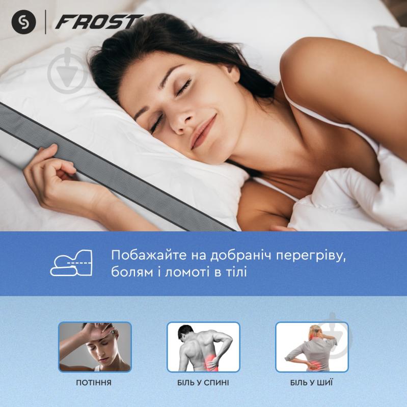 Подушка гібридна з пам'яттю та ефектом охолодження Frost Curve Sonex 50x70 см білий із сірими вставками - фото 10