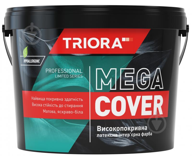 Фарба інтер'єрна латексна Triora MEGA COVER Високопокривна мат білий 3,5 кг - фото 1