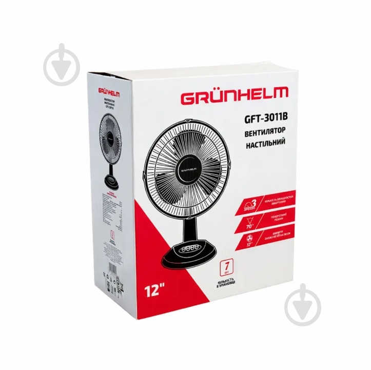 Вентилятор настольный Grunhelm GFT-3011B - фото 4