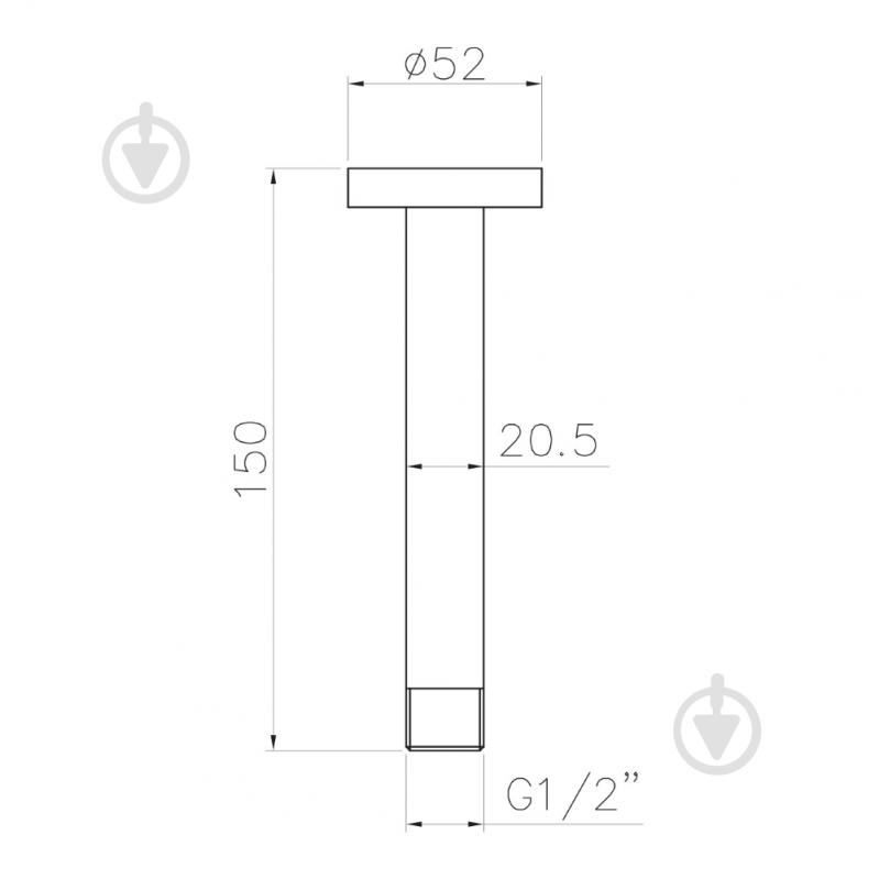 Кронштейн стельовий для душу Imprese SH01-150 - фото 2