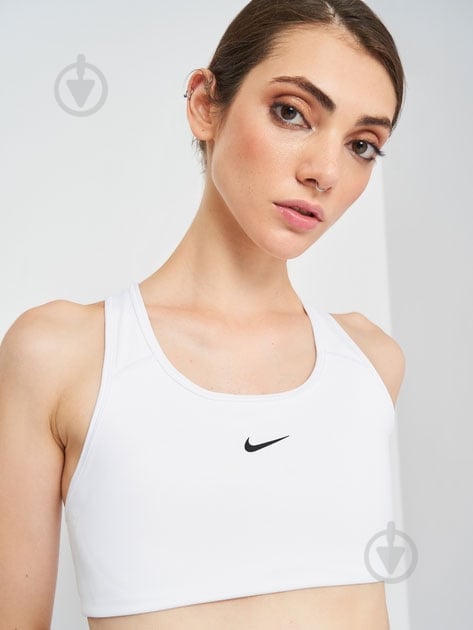 Бра Nike Dri-FIT Swoosh 1-Piece Pad Bra BV3636-100 р.S белый - фото 4