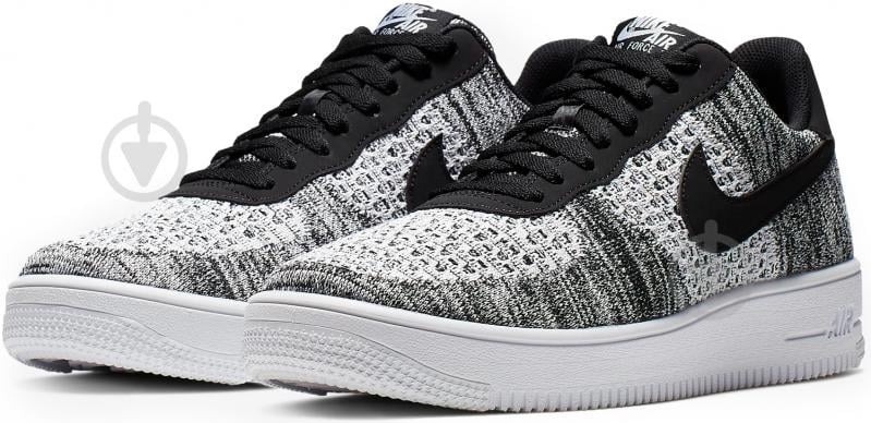 Кроссовки мужские демисезонные Nike AIR FORCE 1 FLYKNIT 2.0 AV3042-001 р.44 черно-серые - фото 3