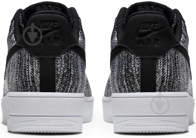 Кроссовки мужские демисезонные Nike AIR FORCE 1 FLYKNIT 2.0 AV3042-001 р.44 черно-серые - фото 4