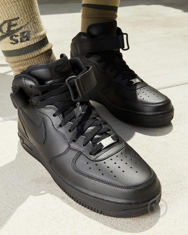 Кроссовки мужские демисезонные Nike AIR FORCE 1 MID '07 CW2289-001 р.44 черные - фото 7