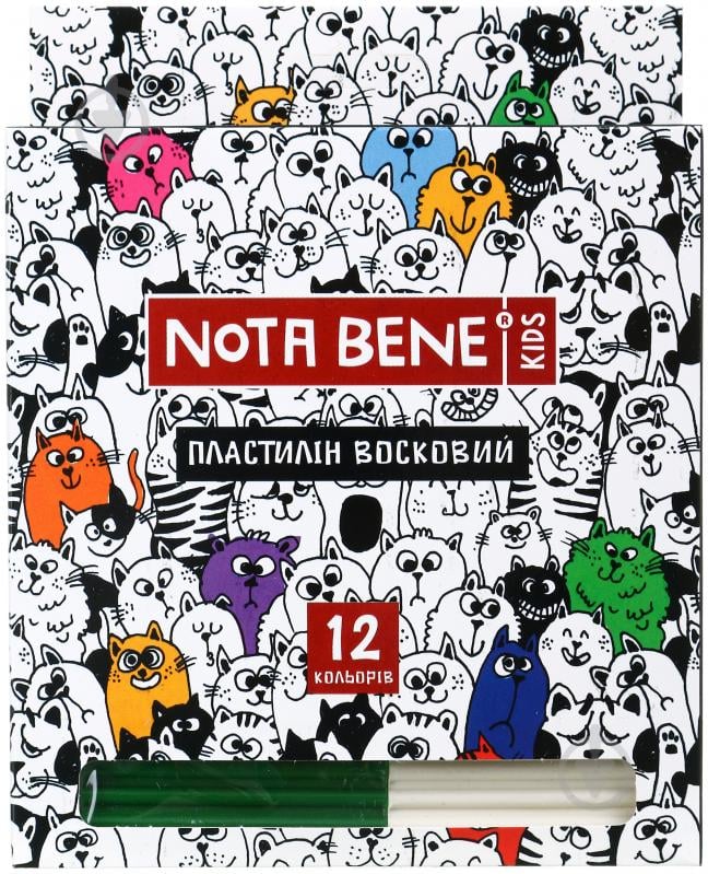 Пластилин восковый 12 цветов 144 г Nota Bene - фото 1