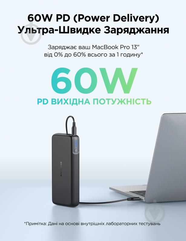 Повербанк RavPower 20000 mAh black (75-02030-035) - фото 3