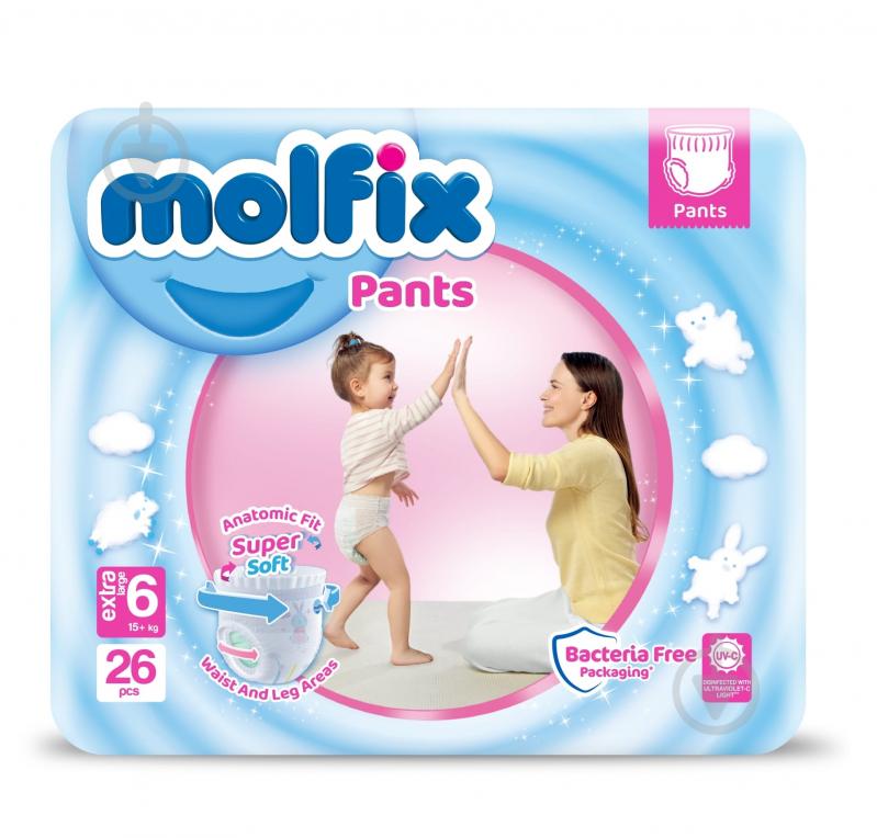 Підгузки-трусики Molfix 6 15-22 кг 26 шт. - фото 1