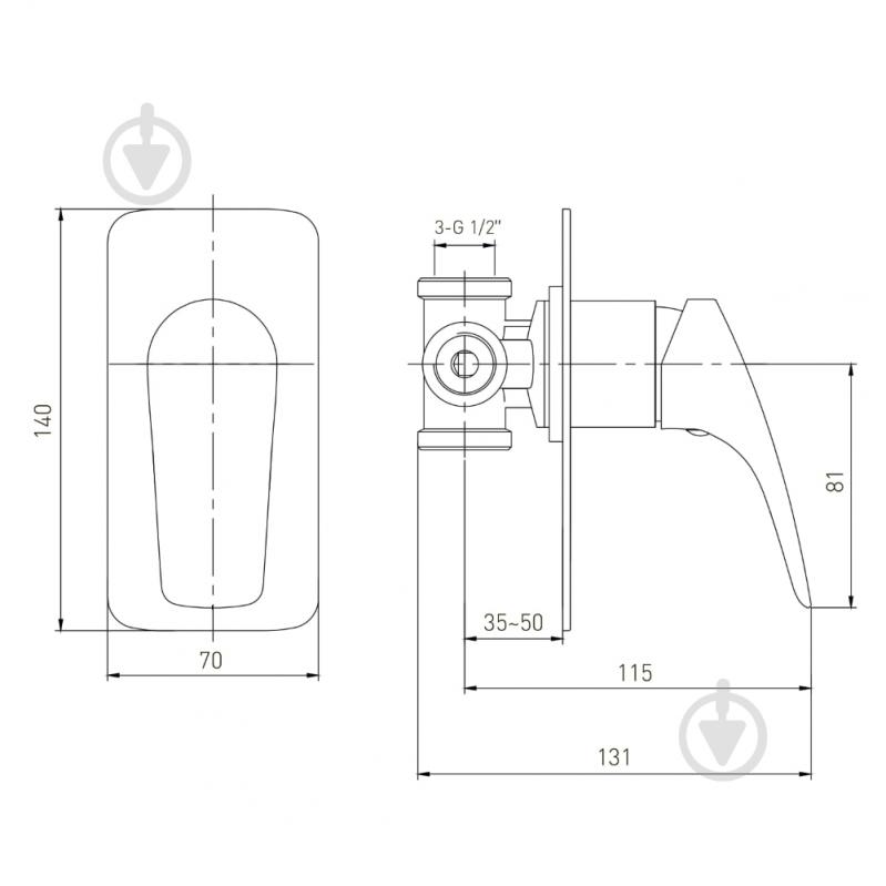 Смеситель для душа VOLLE Orlando 15193200 - фото 2