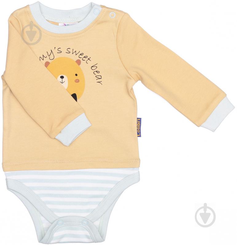 Боді для хлопчика Colibrі з довгим рукавом mommy's little bear р.68 солом'яний/оливковий CLB005 - фото 1