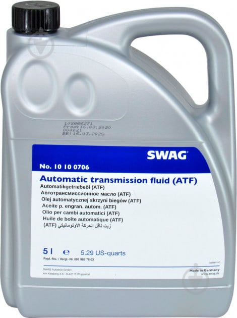 Масло трансмиссионное SWAG Automatic Transmission Fluid ATF 5 л (10100706) - фото 1