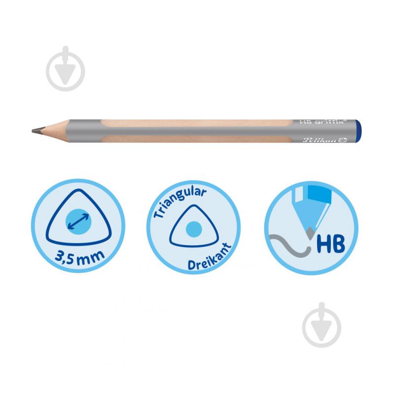 Набір олівців для навчання письму Griffix Ergonomic HB середньо-м'які 2шт Pelikan - фото 3