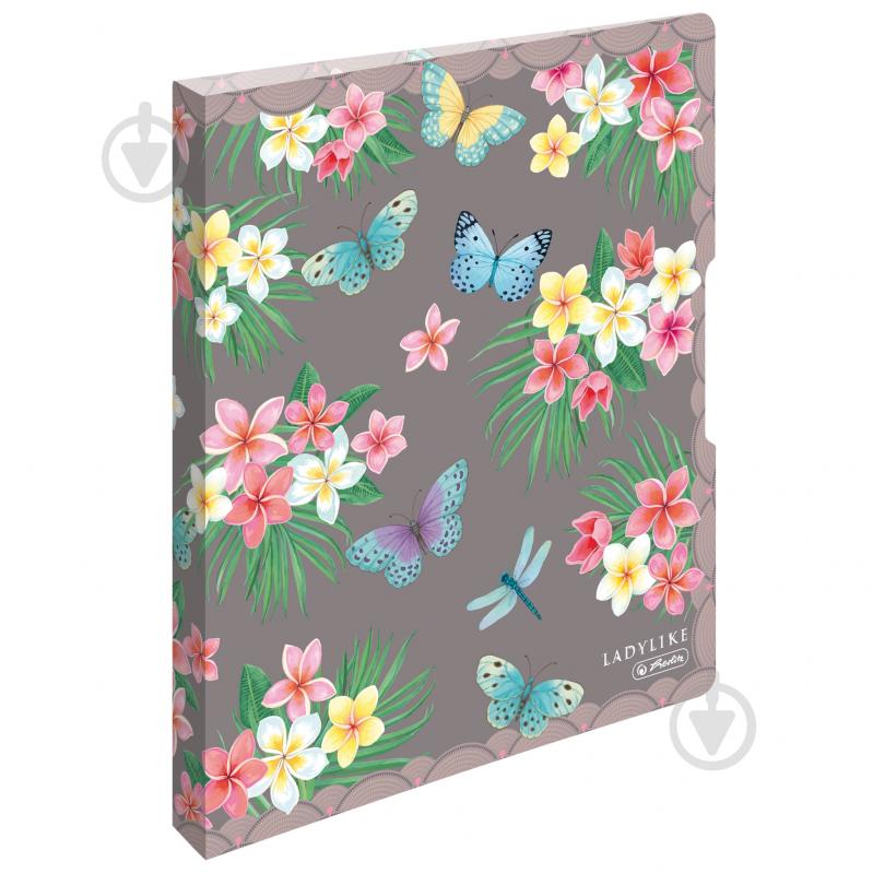 Папка-регистратор на 2 кольцах 16 мм А4 Ladylike Butterfly Herlitz 50044047 - фото 1