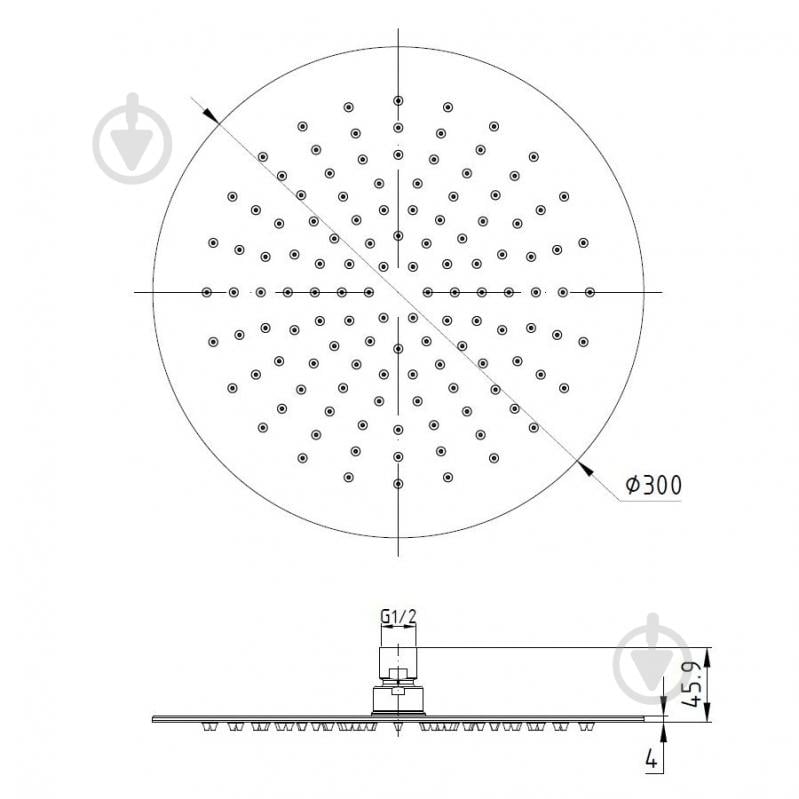 Верхний душ VOLLE 16008102 - фото 2