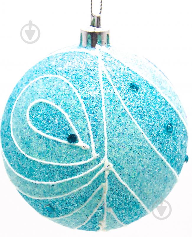 Шар Узор d80 80 мм голубой/белый 2324 - фото 1