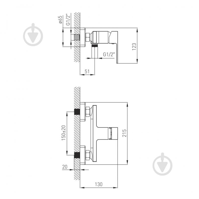 Смеситель для душа VOLLE Leon 15213100 - фото 2