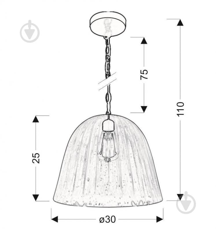 Люстра подвесная Candellux VASE 1x60 Вт E27 голубой/черный 31-77738 - фото 2