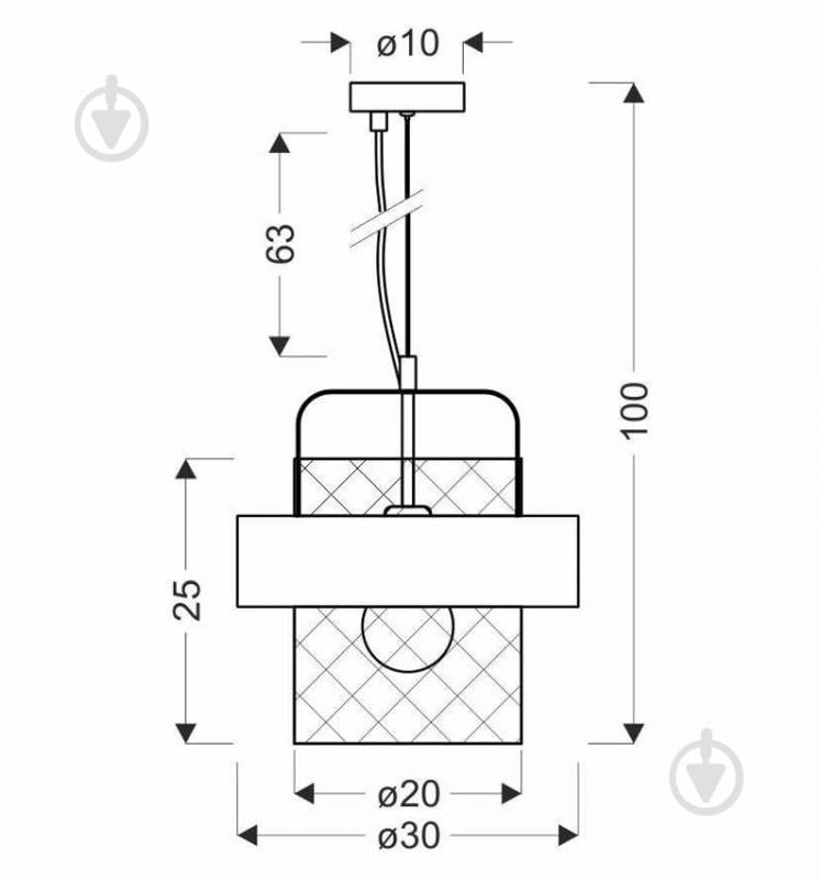 Люстра подвесная Candellux Fiba 1x40 Вт E27 черный/серебро 31-78506 - фото 2