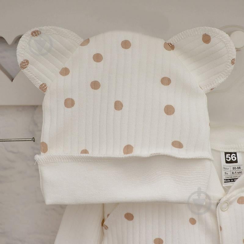 Комплект для новорожденных Blanka Горошек бежевый р.56-62 110815 - фото 3