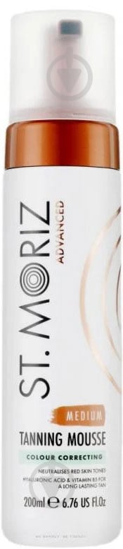 Мус St.Moriz автозасмага для середньої шкіри St Moriz Advanced Colour Correcting Mousse Medium 200 мл - фото 1