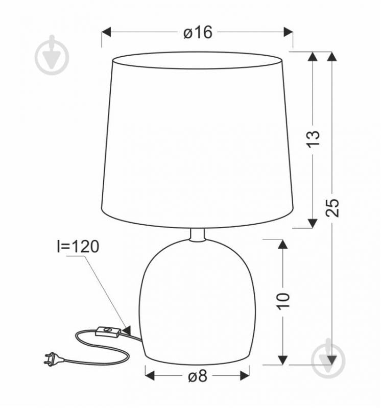 Настільна лампа декоративна Candellux ADELINA 1x40 Вт E14 сірий 41-24381 - фото 2