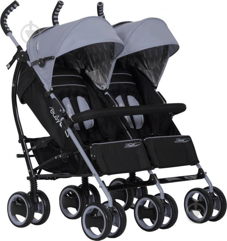 Коляска для двойни EasyGo Comfort Duo grey fox 5201 - фото 1