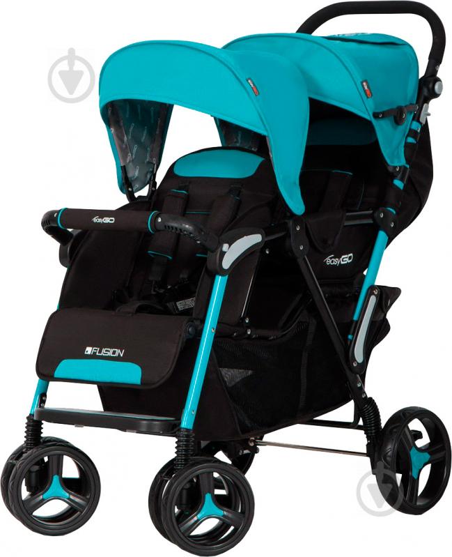 Коляска для двойни EasyGo Fusion Duo malachite 5948 - фото 1