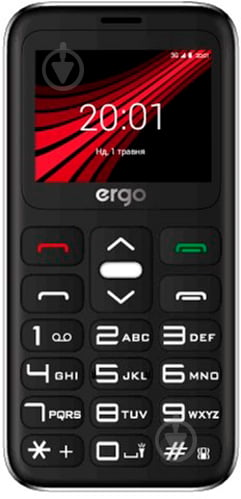 Мобільний телефон Ergo F186 Solace Dual Sim black - фото 1