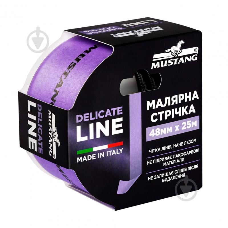 Стрічка малярна Mustang Delicate Line рисова фіолетова 48 мм x 25 м - фото 1