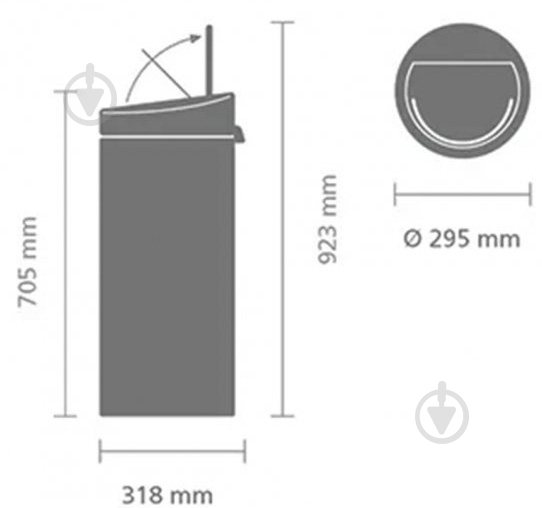 Ведро для мусора Brabantia Touch Bin 30 л (149986) - фото 4