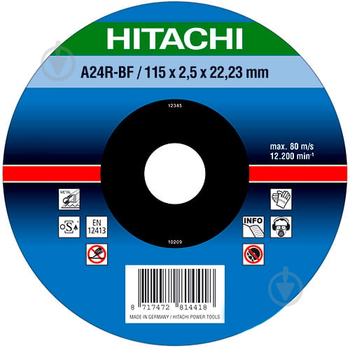 Круг відрізний по металу Hitachi 115x2,5x22,2 мм 752511 - фото 2